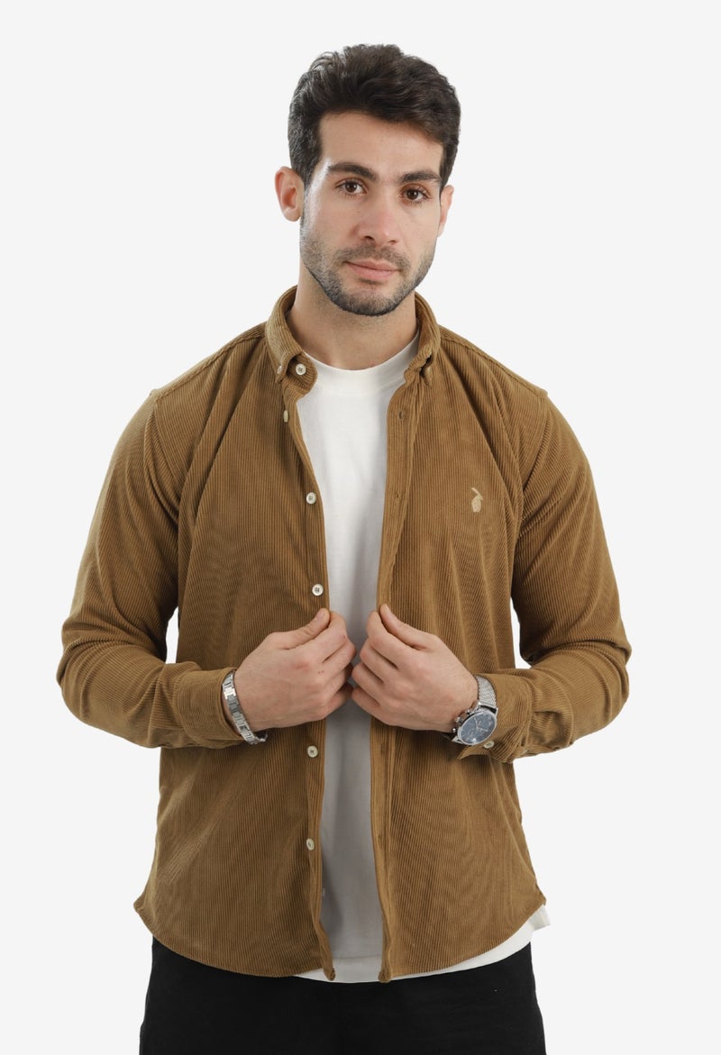 WHITE RABBIT “Slim Fit Caffe Cotton Shirt for Men” - Image 1